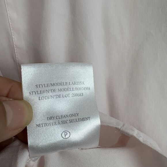 Theory Larissa Top Blouse Womens Size L Pink Classic Smart Minimalist Capsule - Picture 8 of 9